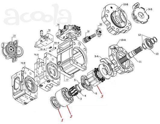 Запасные части на гидронасос KAWASAKI K3V112DTP